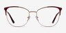 Kelsey Red Rose Gold MetalEyeglass Frames from EyeBuyDirect, Front View