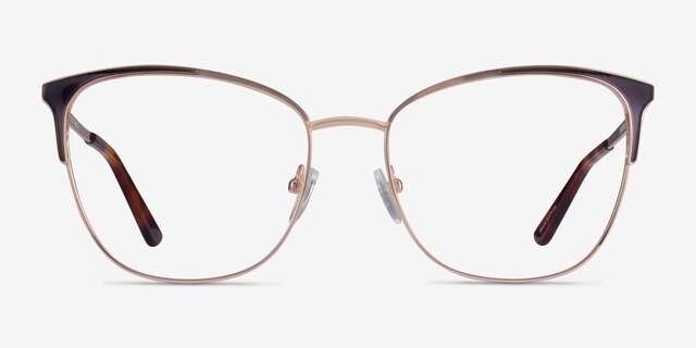 Kelsey Navy Rose Gold MetalEyeglass Frames from EyeBuyDirect, Front View