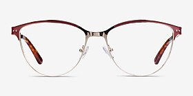 Rosa Red & Gold Métal Montures de lunettes de vue d'EyeBuyDirect, Vue de Face