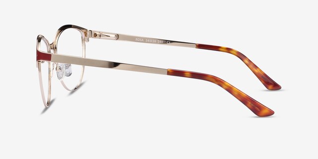 Rosa Red & Gold MetalEyeglass Frames from EyeBuyDirect, Side View