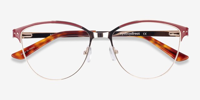 Rosa Red & Gold MetalEyeglass Frames from EyeBuyDirect, Closed View