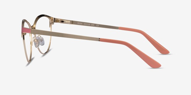 Rosa Gold Pink MétalMontures de lunettes de vue d'EyeBuyDirect, Vue de Côté