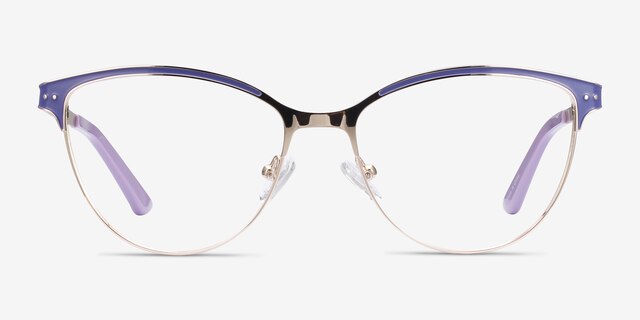 Rosa Purple & Gold MetalEyeglass Frames from EyeBuyDirect, Front View