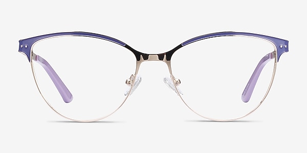 Rosa Purple & Gold Métal Montures de lunettes de vue