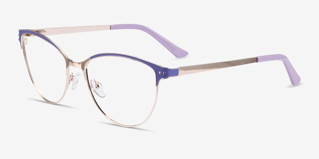 Rosa Purple & Gold MetalEyeglass Frames from EyeBuyDirect, Angle View