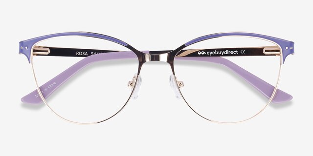 Rosa Purple & Gold MetalEyeglass Frames from EyeBuyDirect, Closed View