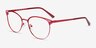 Niki Rouge MétalMontures de lunettes de vue d'EyeBuyDirect, Vue d'Angle