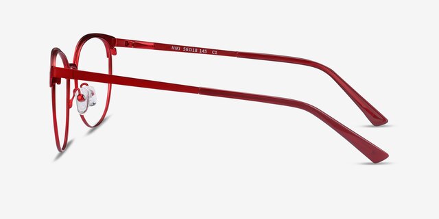 Niki Rouge MétalMontures de lunettes de vue d'EyeBuyDirect, Vue de Côté