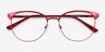 Niki Rouge MétalMontures de lunettes de vue d'EyeBuyDirect, Vue Rapprochée