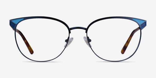 Niki Blue MetalEyeglass Frames from EyeBuyDirect, Front View