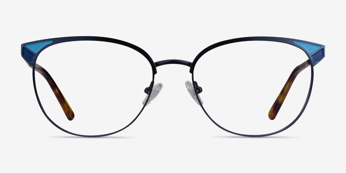 Niki Blue Metal Eyeglass Frames from EyeBuyDirect