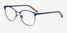Niki Blue MetalEyeglass Frames from EyeBuyDirect, Angle View