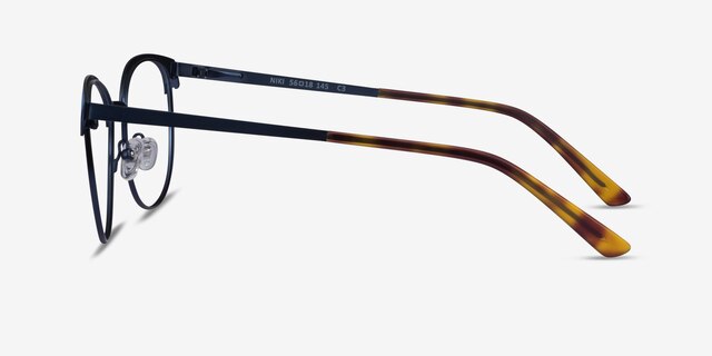Niki Blue MetalEyeglass Frames from EyeBuyDirect, Side View