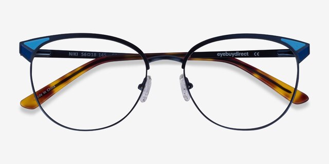 Niki Blue MetalEyeglass Frames from EyeBuyDirect, Closed View
