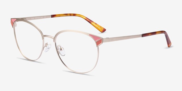 Niki Gold MetalEyeglass Frames from EyeBuyDirect, Angle View