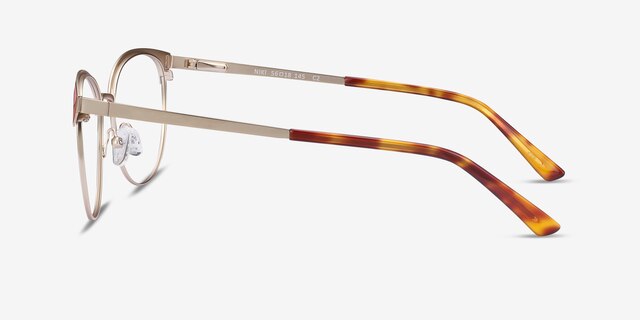 Niki Gold MetalEyeglass Frames from EyeBuyDirect, Side View