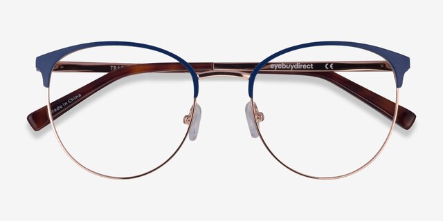 Tracie Blue  Rose Gold MetalEyeglass Frames from EyeBuyDirect, Closed View