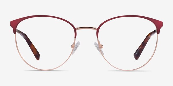 Tracie Burgundy  Rose Gold Métal Montures de lunettes de vue