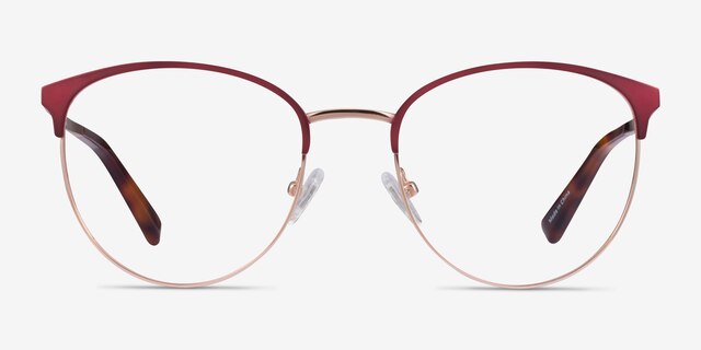 Tracie Burgundy  Rose Gold MetalEyeglass Frames from EyeBuyDirect, Front View