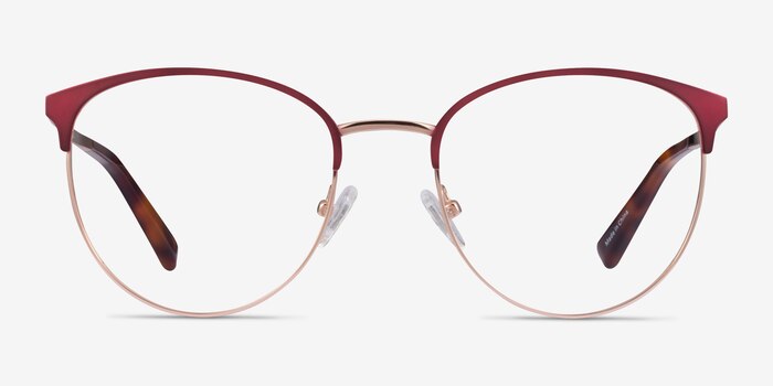 Tracie Burgundy  Rose Gold Metal Eyeglass Frames from EyeBuyDirect