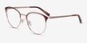 Tracie Burgundy  Rose Gold MetalEyeglass Frames from EyeBuyDirect, Angle View