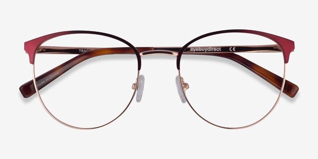 Tracie Burgundy  Rose Gold MetalEyeglass Frames from EyeBuyDirect, Closed View