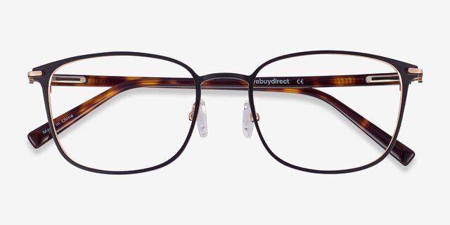 River Black Rose Gold Acetate-metalEyeglass Frames from EyeBuyDirect, Closed View