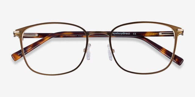 River Bronze & Gold Acetate-metalMontures de lunettes de vue d'EyeBuyDirect, Vue Rapprochée