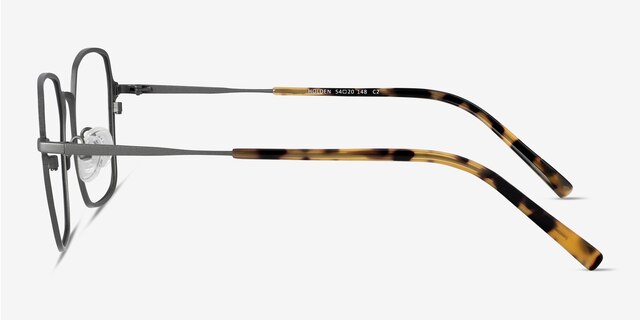 Holden Gunmetal MetalEyeglass Frames from EyeBuyDirect, Side View
