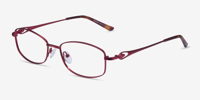 Maggie Burgundy MetalEyeglass Frames from EyeBuyDirect, Angle View