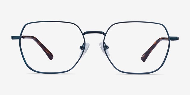Marlow Navy MetalEyeglass Frames from EyeBuyDirect, Front View