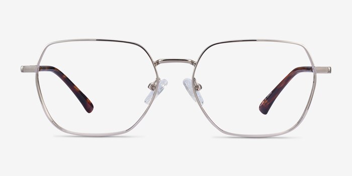 Marlow Silver Metal Eyeglass Frames from EyeBuyDirect
