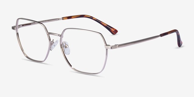 Marlow Silver MetalEyeglass Frames from EyeBuyDirect, Angle View