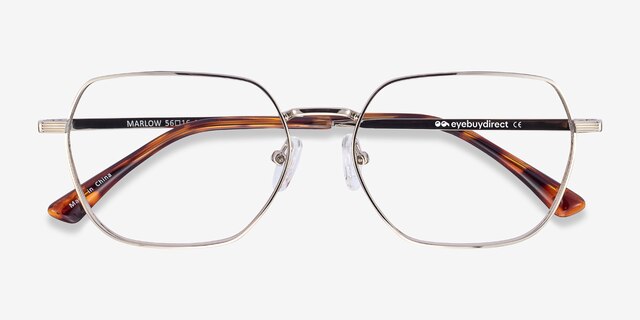Marlow Silver MetalEyeglass Frames from EyeBuyDirect, Closed View