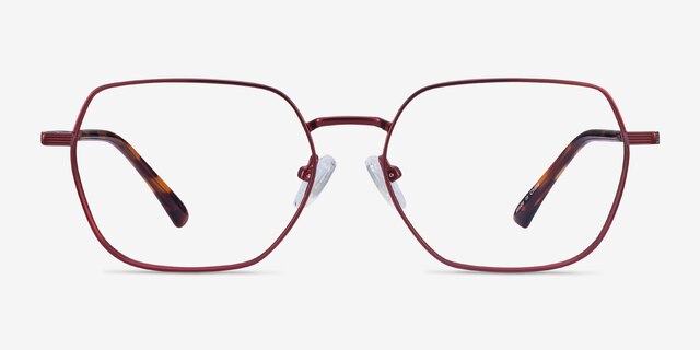 Marlow Red MetalEyeglass Frames from EyeBuyDirect, Front View