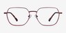 Marlow Red MetalEyeglass Frames from EyeBuyDirect, Front View