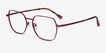 Marlow Red MetalEyeglass Frames from EyeBuyDirect, Angle View