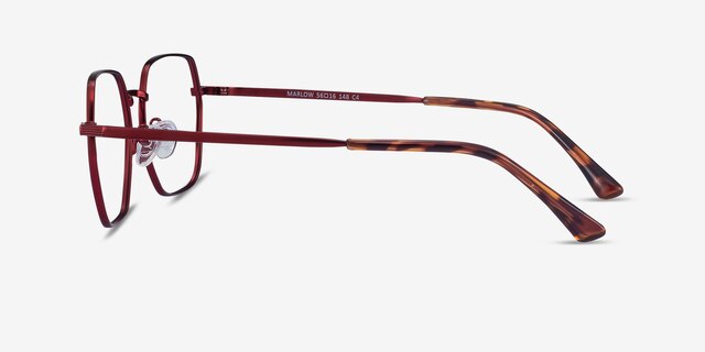 Marlow Red MetalEyeglass Frames from EyeBuyDirect, Side View