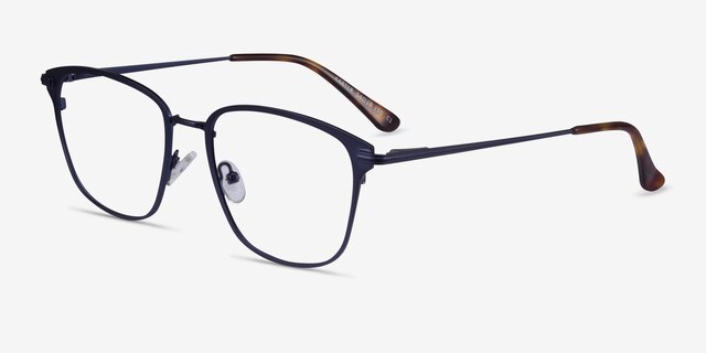 Karter Navy MetalEyeglass Frames from EyeBuyDirect, Angle View