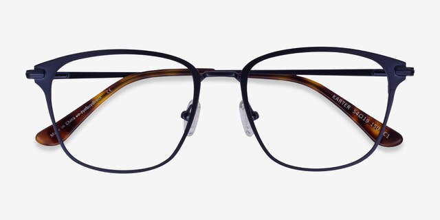Karter Navy MetalEyeglass Frames from EyeBuyDirect, Closed View