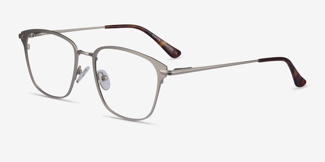 Karter Silver MetalEyeglass Frames from EyeBuyDirect, Angle View