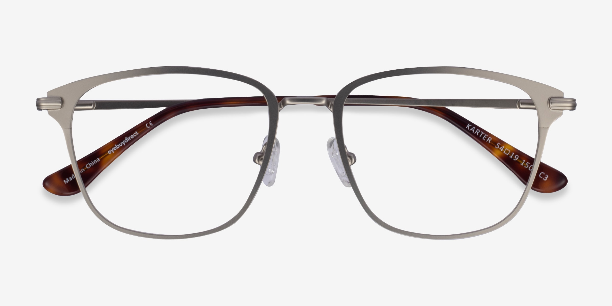 Karter Square Silver Full Rim Eyeglasses | Eyebuydirect