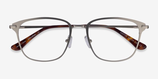 Karter Silver MetalEyeglass Frames from EyeBuyDirect, Closed View