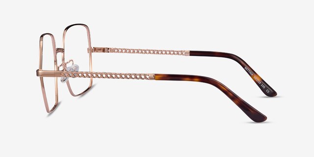 Bettina Rose Gold MetalEyeglass Frames from EyeBuyDirect, Side View