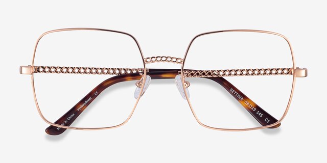 Bettina Rose Gold MetalEyeglass Frames from EyeBuyDirect, Closed View
