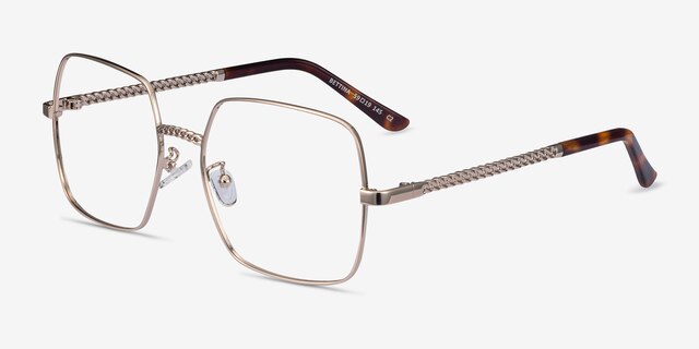 Bettina Silver MetalEyeglass Frames from EyeBuyDirect, Angle View
