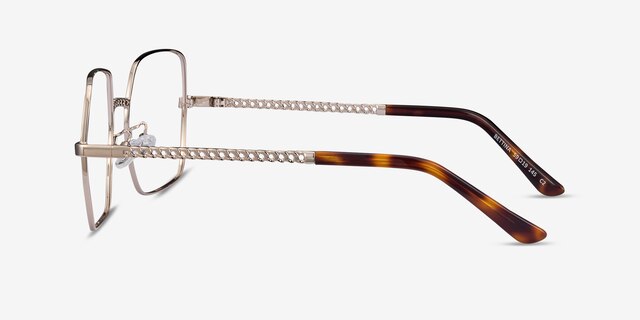 Bettina Silver MetalEyeglass Frames from EyeBuyDirect, Side View