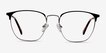 Codex Black Silver MetalEyeglass Frames from EyeBuyDirect, Front View