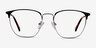 Codex Black Silver MetalEyeglass Frames from EyeBuyDirect, Front View
