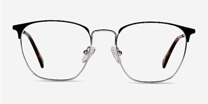 Codex Black Silver Metal Eyeglass Frames